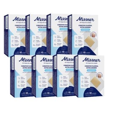 Imagem de Curativo Extra Grande Transparente 10 Unidades (MISSNER) - Kit 08 Caix