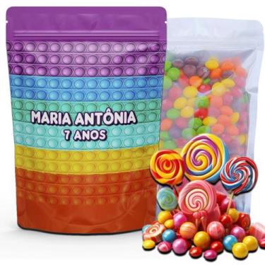 Imagem de Kit Festa Com 5 Saquinhos Em Pé 12x19cm Vários Temas - Mundo da Bina, 