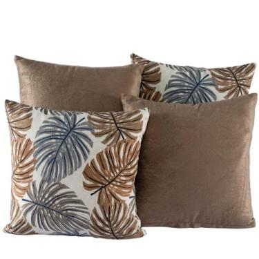 Imagem de Almofada Estampada Jacquard Decorativas com Ziper 4 unidades - Mariall