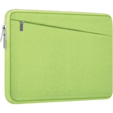 Imagem de Capa para laptop de 15,6 cm, bolsa protetora fina para computador com bolso frontal, capa durável para laptop de 15 a 16 polegadas HP, Dell, Lenovo, Asus, notebook, verde claro
