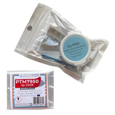 Imagem de PTM7950 por CSGR 40 x 40 x 0,25 mm Material de mudança de fase e conjunto de pasta térmica K5 PRO 20 g – Solução de resfriamento recomendada para PCs e consoles