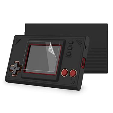 Imagem de PlayVital Capa protetora de silicone preta para Nintendo Game & Watch: Super Mario Bros com 2 peças de protetores de tela