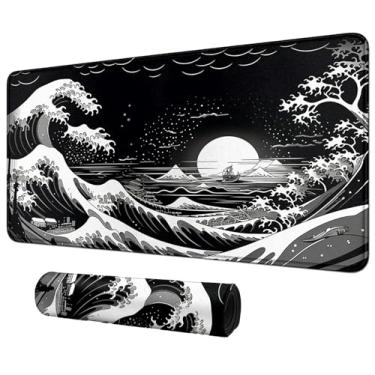 Imagem de Great Wave para MTG e TCG Playmat, tapete de jogo BFDHGQZC 61 x 35,5 cm para MTG/RPG/CCG, tapete de mesa perfeito para jogos de cartas, videogames, computador, escritório