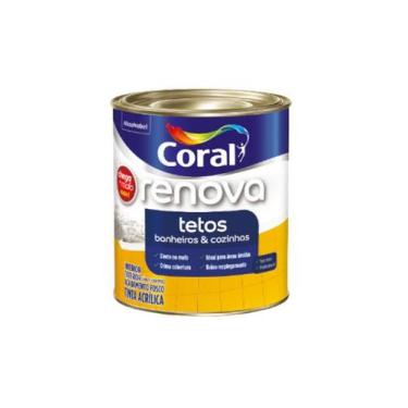 Imagem de Acrílico renova tetos banheiros e cozinhas branco 900ml coral