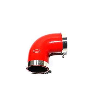 Imagem de LTI Universal 76 mm 4-Ply Reforçado Alto Desempenho 7.6 cm ID 90 Graus Cotovelo Silicone Mangueira Acoplador Com Parafuso T Braçadeira T304 Aço Inoxidável (7.6 cm VERMELHO)