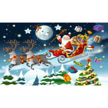 Imagem de Painel de Lona Feliz Natal Papai Noel 006 - Fabrika de Festa, 240x130c