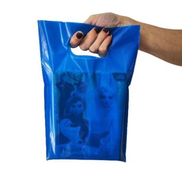 Imagem de 100 Sacola Plástica rec. 20x30 Alça Boca De Palhaço / Vazadas. - AGAE,