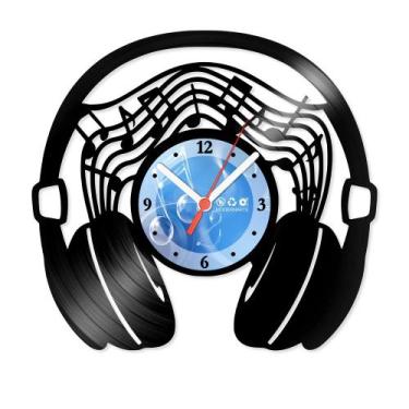 Imagem de Relógio De Parede Disco Vinil Música - Fone Musical - VMU-035 - Modern