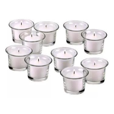 Imagem de 6 X Velas Votivas Rechauds Em Copo Porta Velas Vidro - 7hrs - DMTI