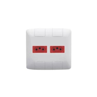 Imagem de Placa/Espelho 4x4 2 Modulo Tomada Vermel 20A Aria Tramontina