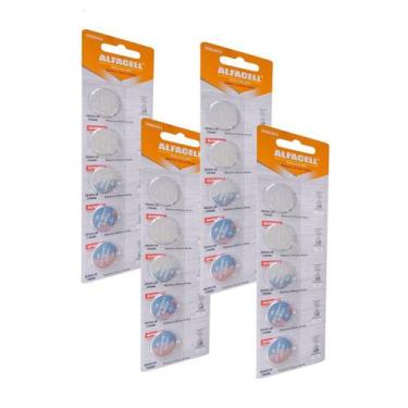 Imagem de Bateria Cr2032 Alcalina 3v 04 Cartelas Kit C/ 20 Unidades - ALFACELL