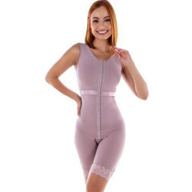 Imagem de Cinta Modeladora regata com frente dividida meia perna Delicate Safira