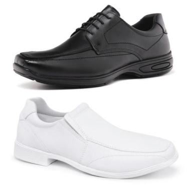 Imagem de Kit 2 Sapato Masculino Área da Saúde Branco Ultra Confort - Novo Hábit