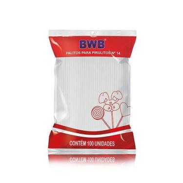 Imagem de Palito para Pirulito Médio Branco com 100 un. BWB
