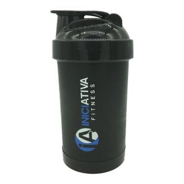 Imagem de Coqueteleira preta 500 ml - INICIATIVA FITNESS