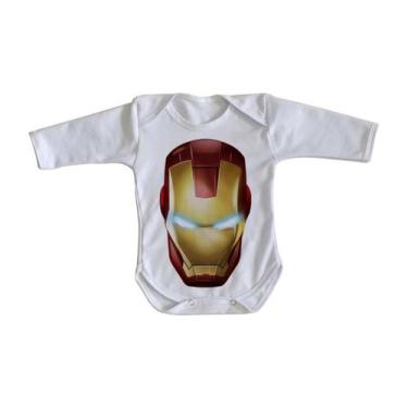 Imagem de body nenê criança roupa bebê manga longa Homem de Ferro  máscara - Emp