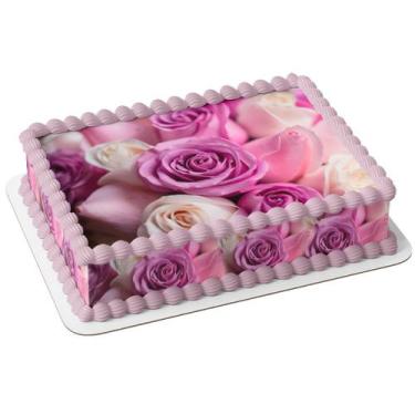 Imagem de Papel arroz e faixa comestível para bolo torta  festa aniversário mulh