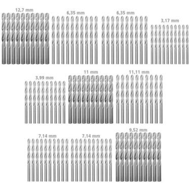 Imagem de Kit Jogo C/ 100 Brocas 1/2 a 3/8" em HSS Aço Rápido DIN 338 - Tradesta