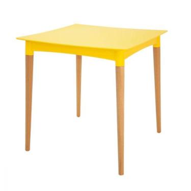Imagem de Mesa Tramontina Diana 70x70cm Amarelo Pernas de Madeira