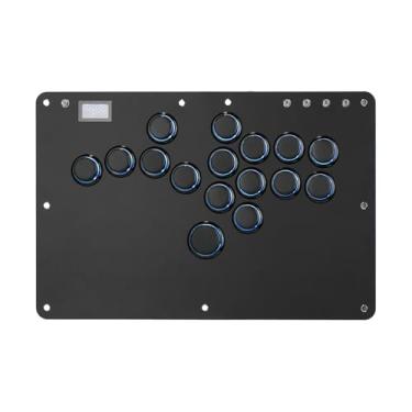 Imagem de Haute42 Leverless Controller for Arcade Gaming: R16 Retro Rims Series - Thinner & Pinky Button(20.6mm) - 16 Keys Crystal Low-profile Switch - Custom RGB Controller for PC/Switch/PlayStation(Black)