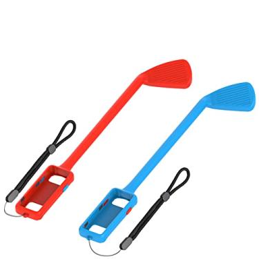 Imagem de Geekria Switch Golf Club Compatible with Nintendo Switch Joy-Con, Golf Games Handgrip with Adjustable Hand Strap Accessories for Mario Golf: Super Rush Game (2 Packs)