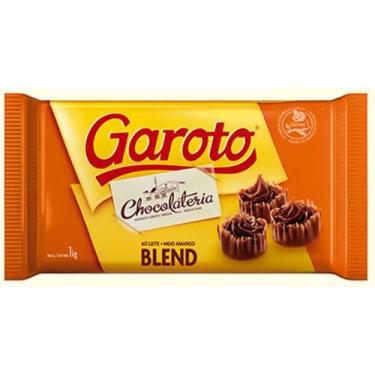 Imagem de Barra De Chocolate Blend 1kg - Garoto, Ao Leite e Meio Amargo