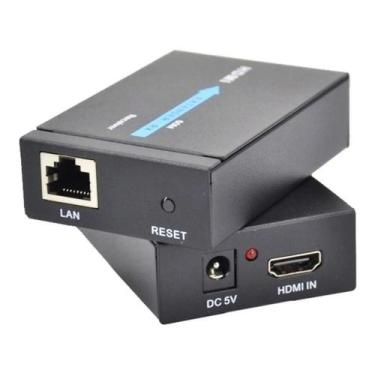 Imagem de Extensor Hdmi Rj45 60m 60 Metros Adaptador Cabo Rede Cat 6 7 - VIL