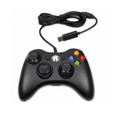 Imagem de Controle Com Fio Usb Compatível com Xbox 360 E Computadores - Preto - 