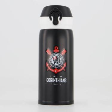 Imagem de Garrafa Térmica Corinthians Flip 300ML Preto - Brasfoot, Único