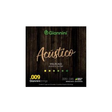 Imagem de Encordoamento Corda Violão Aço Giannini Acústico 0.9