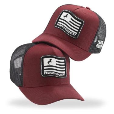 Imagem de Boné Trucker Telinha Estampa Cavalo Bandeira Pampas Country - Pampas C