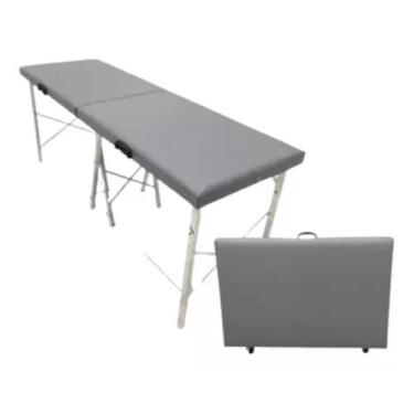 Imagem de Maca dobrável portátil CINZA Premium - Estética/Hospitalar - 230kg - C