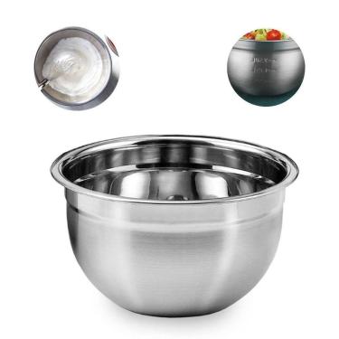 Imagem de Tigela Mixing Bowl Inox Multiuso Salada Molho Cozinha 22cm