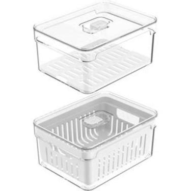 Imagem de Kit 2 Organizadores De Geladeira Com Bandeja - OU