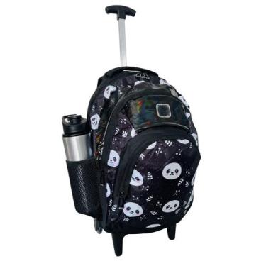 Imagem de Mochila Bolsa Feminina Escolar De Rodinhas Panda Juvenil - Bezzter