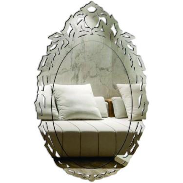 Imagem de Espelho Decorativo Veneziano Pegui  38x60 3868 - CREATUS, prata