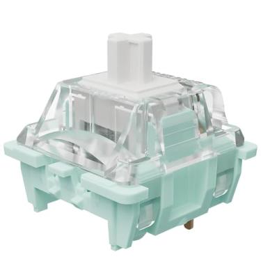 Imagem de Interruptor de teclado branco Gateron Jade Series 3.0, mola linear de 3 pinos 35gf de dois estágios, interruptores pré-lubrificados, para teclados mecânicos MX Gaming (branco, 10 peças)