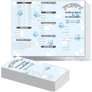 Imagem de 100 cartões de registro de vacinação para filhotes, registros grandes, registros de saúde canina, 20 x 28 cm, cadernos de registro de injeção de filhotes, registros de saúde canina para suprimentos