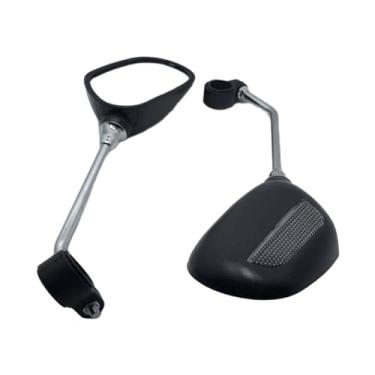 Imagem de oshhni Espelho de segurança da bicicleta espelho à prova de choque rotativo guiador montagem espelho retrovisor para moto bicicleta elétrica preto