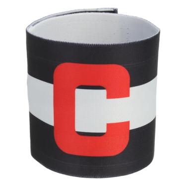 Imagem de PATIKIL Braçadeira de Capitão de Futebol, Braçadeiras de Capitão para Futebol Elástico Capitão C Braçadeiras Esportivas para Treinamento de Equipes de Futebol Juvenil Adulto Preto/Branco