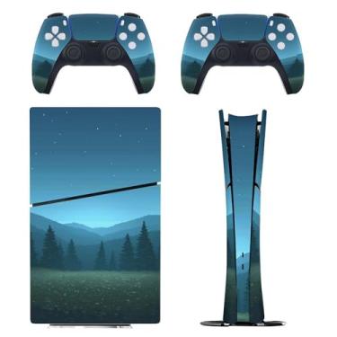 Imagem de Skin for PS5 Slim Digital Edition, capa adesiva para console e controle PlayStation 5, película protetora removível fácil de envolver acessórios para jogos, decalque capa completa - Árvores de