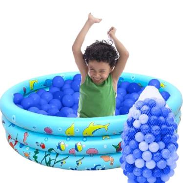 Imagem de Piscina Inflável Bebê Infantil 100L Azul + 100 Bolinhas Azul