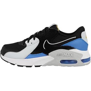 Imagem de Nike Tênis masculino casual Air MAX Excee DQ3993-002, Foto preto e branco azul universitário dourado, 28.5 cm