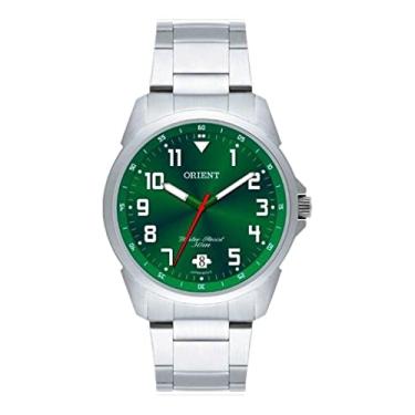 Imagem de Relógio Masculino Orient Aço Inoxidável Prata Mostrador Verde Analógico Resistente a Água Original MBSS1154 E2SX