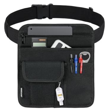 Imagem de Bolsa de cintura para servidor, bolsa grande de acessórios de garçonete de restaurante com cinto ajustável, bolsa de dinheiro utilitária, avental de serviço de trabalho para garçom, garçom, preto,