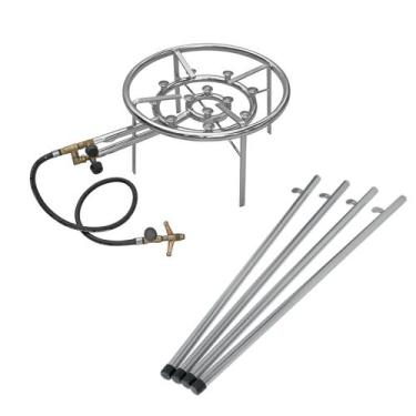 Imagem de Kit Fogareiro 35cm Zincado 029 Cano De Emenda 039 Papaléguas