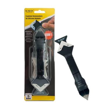 Imagem de Espatula Multifuncional 3 em 1 Removedora de Silicone, Rejuntes, Raspagem e Acabamento Contém 5 Raios de Acabamento 3R, 6R, 10R, 13R e 17R Premium