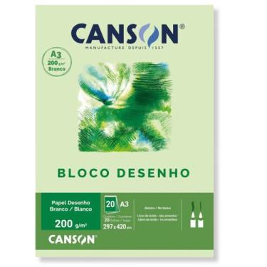 Imagem de Bloco Canson Desenho Branco 200g/m² A3 297 X 420 Mm com 20 Folhas - 66