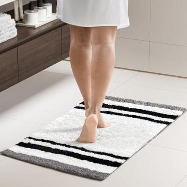 Imagem de Tapetes de banheiro 50,8 cm x 80 cm, tapetes de banho antiderrapantes extra macios e absorventes, secagem rápida, tapetes de banho laváveis na máquina para piso de banheiro, chuveiro, banheira e pia,