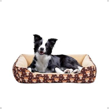 Imagem de Cama P/Cachorro Gato Caminha Pet 70x50 100% Lavável+ Osso Pelúcia (Doguinho Marrom)